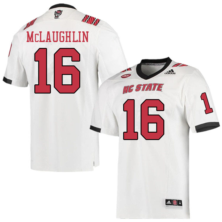 Men #16 Aaron McLaughlin NC State Wolfpack College Football Jerseys Sale-White